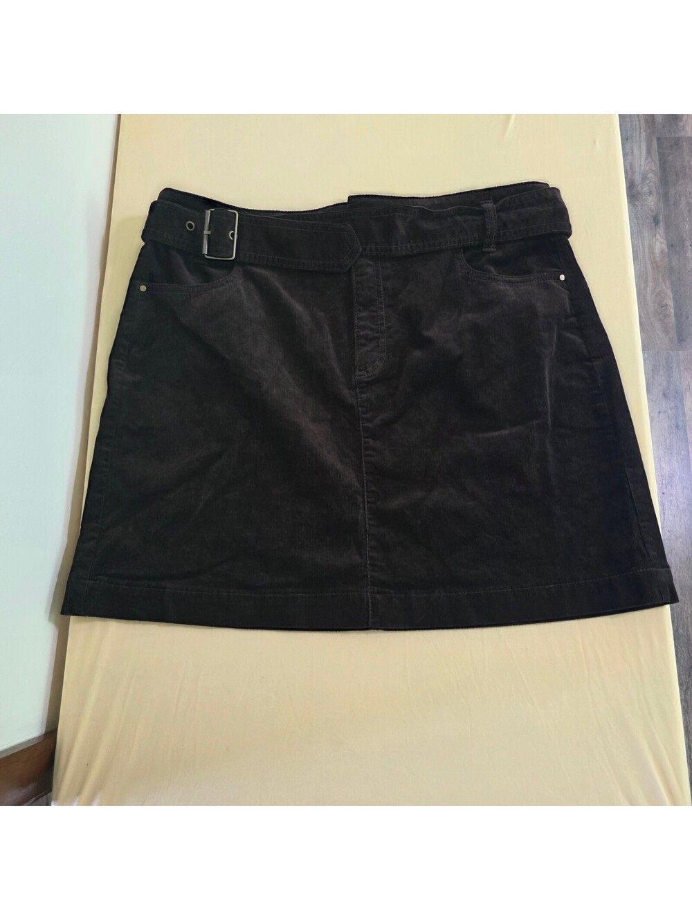 LOFT corduroy mini skirt utility A-line belt front pockets